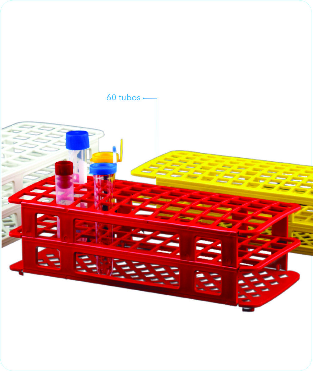 Estante 60 furos para tubo de 16mm azul